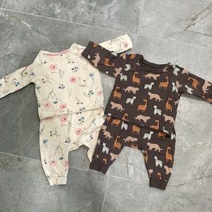 H&M baby girl two sets 100% cotton